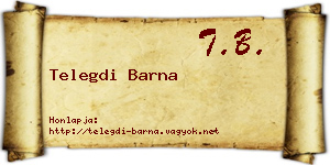 Telegdi Barna névjegykártya